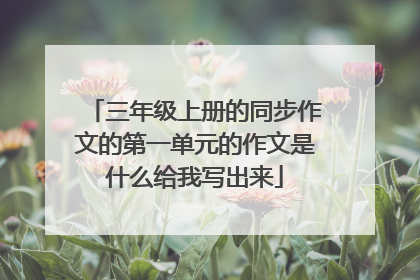 三年级上册的同步作文的第一单元的作文是什么给我写出来