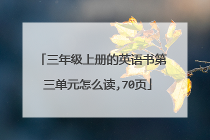 三年级上册的英语书第三单元怎么读,70页