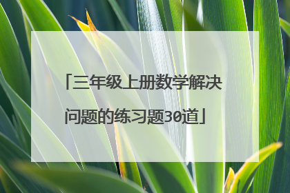三年级上册数学解决问题的练习题30道