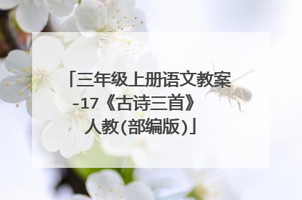 三年级上册语文教案-17《古诗三首》 人教(部编版)