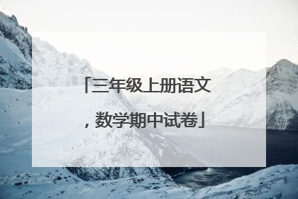 三年级上册语文，数学期中试卷