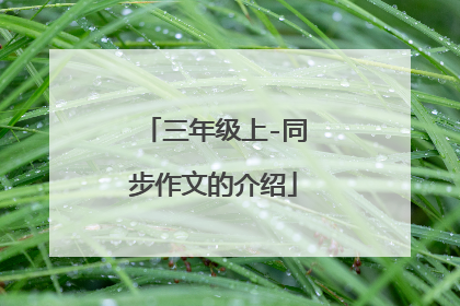 三年级上-同步作文的介绍