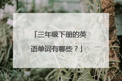 三年级下册的英语单词有哪些？