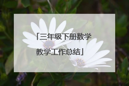 三年级下册数学教学工作总结
