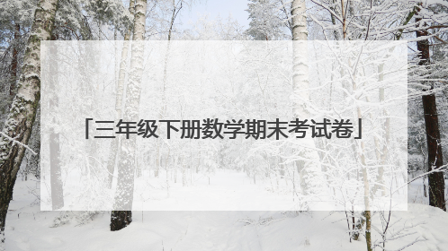 三年级下册数学期末考试卷