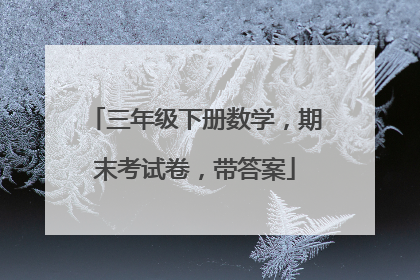 三年级下册数学,期末考试卷,带答案