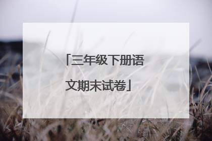 三年级下册语文期末试卷
