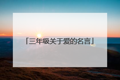 三年级关于爱的名言