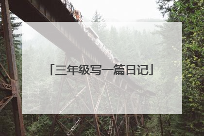 三年级写一篇日记