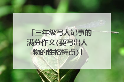 三年级写人记事的满分作文(要写出人物的性格特点)