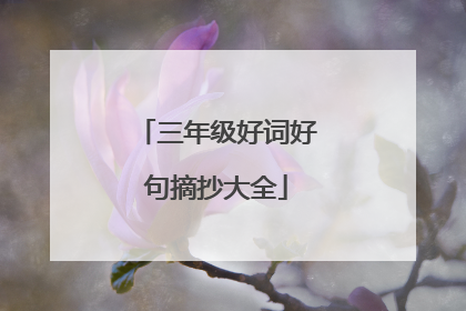 三年级好词好句摘抄大全