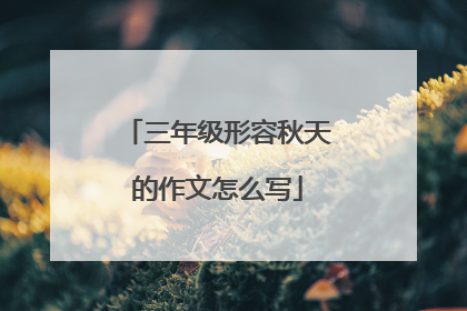 三年级形容秋天的作文怎么写