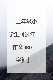 三年级小学生《过年作文380字》