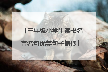 三年级小学生读书名言名句优美句子摘抄