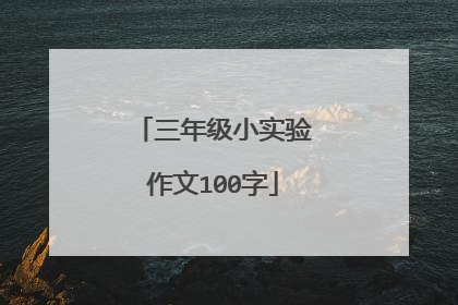 三年级小实验作文100字