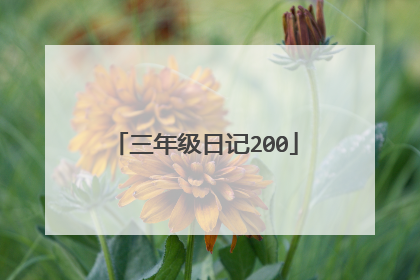 三年级日记200