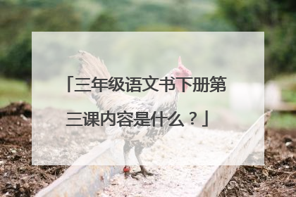 三年级语文书下册第三课内容是什么?