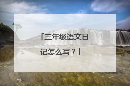 三年级语文日记怎么写?