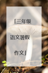 三年级语文暑假作文