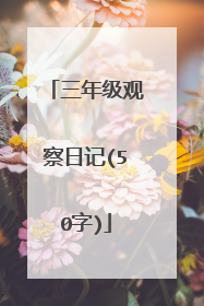 三年级观察日记(50字)