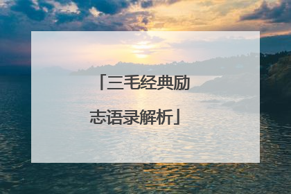 三毛经典励志语录解析