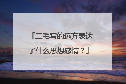 三毛写的远方表达了什么思想感情？