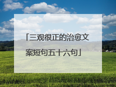 三观很正的治愈文案短句五十六句