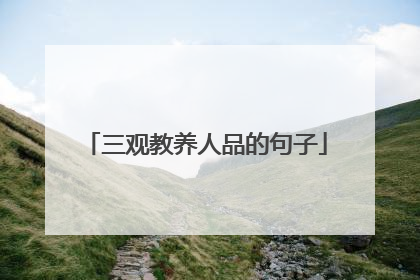 三观教养人品的句子