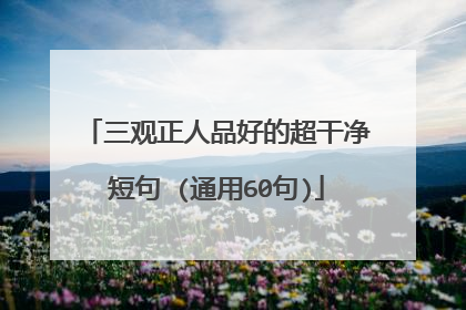 三观正人品好的超干净短句 (通用60句)