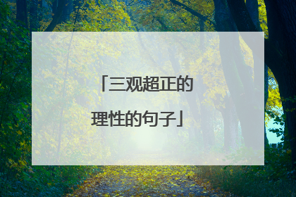 三观超正的理性的句子