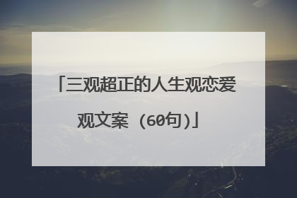 三观超正的人生观恋爱观文案 (60句)