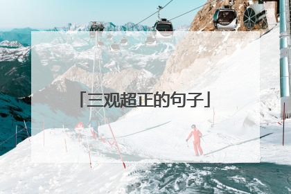 三观超正的句子