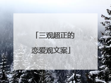 三观超正的恋爱观文案