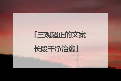 三观超正的文案长段干净治愈