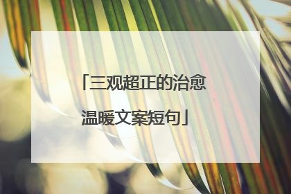 三观超正的治愈温暖文案短句