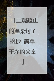 三观超正的温柔句子摘抄 简单干净的文案