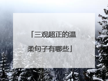 三观超正的温柔句子有哪些