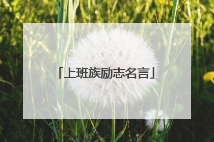 上班族励志名言