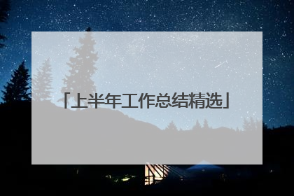 上半年工作总结精选