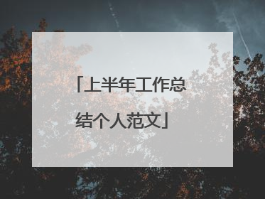 上半年工作总结个人范文