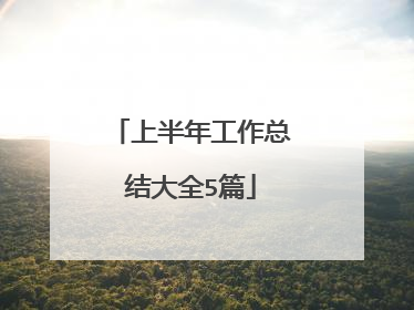 上半年工作总结大全5篇