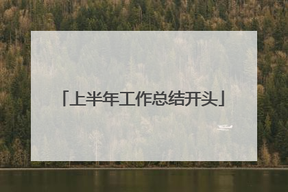 上半年工作总结开头