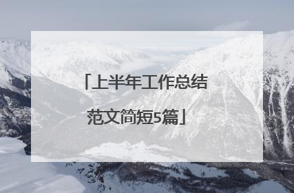 上半年工作总结范文简短5篇