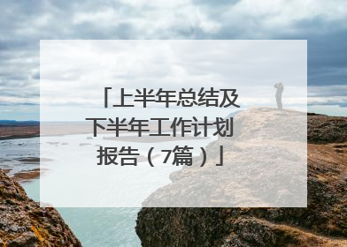 上半年总结及下半年工作计划报告（7篇）