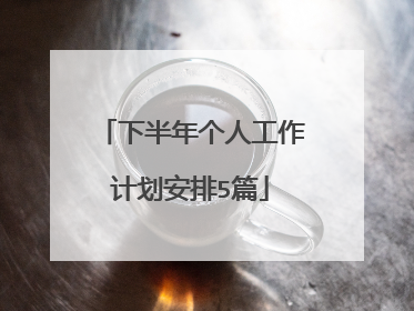 下半年个人工作计划安排5篇