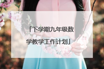 下学期九年级数学教学工作计划