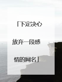 下定决心放弃一段感情的网名