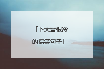 下大雪很冷的搞笑句子