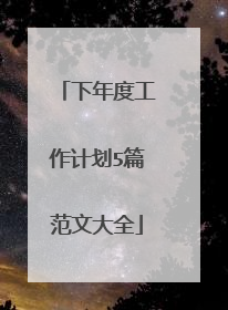 下年度工作计划5篇范文大全