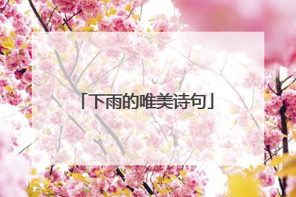 下雨的唯美诗句